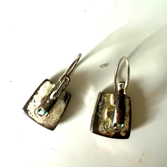 Silver and Gold Tone Drop Earrings - Picture 2 of 3